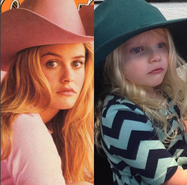 Malá Lucy jako Alicia Silverstone na přebalu CD Rolling Stone.