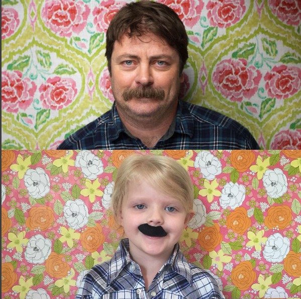 Lucy jako herec Nick Offerman.