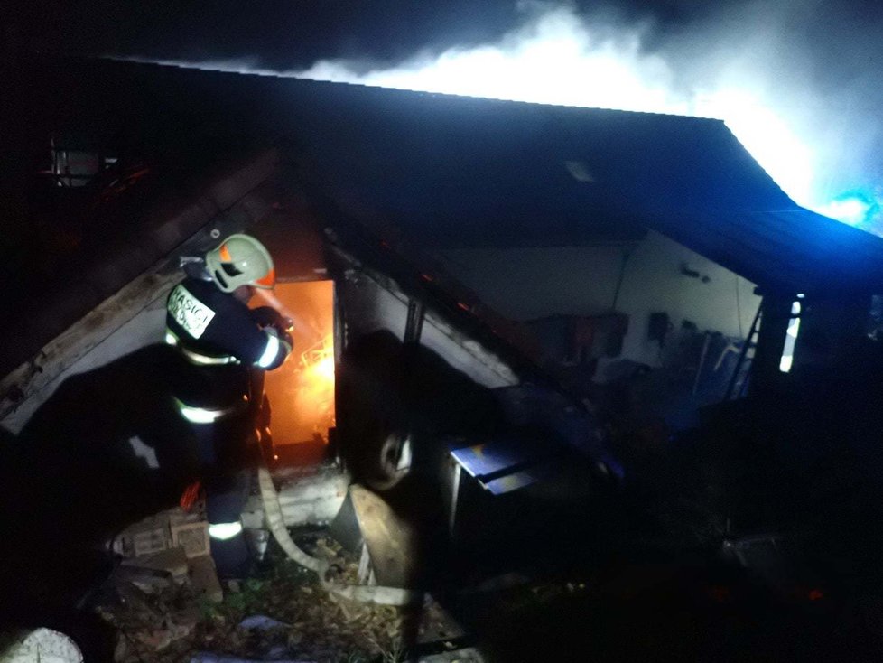 Požár rodinného domu v Ludkovicích na Zlínsku.