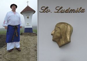 Václav Hučík (57) z Blatničky navrhl a vlastnoručně postavil kapličku zasvěcenou Sv. Ludmile. Hučík vytvořil sám i její bustu.