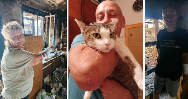 Rodina Stejskalových miluje kočky, kvůli požáru přišli o střechu nad hlavou.