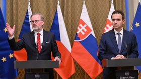 Premiér Petr Fiala (ODS) se v Bratislavě setkal se slovenským premiérem Ľudovítem Ódorem (31.5.2023)