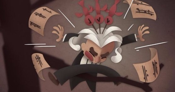Ludwig van Beethoven v interaktivním komiksu dost řádí.