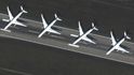 Letadla společnosti Lufthansa odstavená kvůli koronavirové krizi.