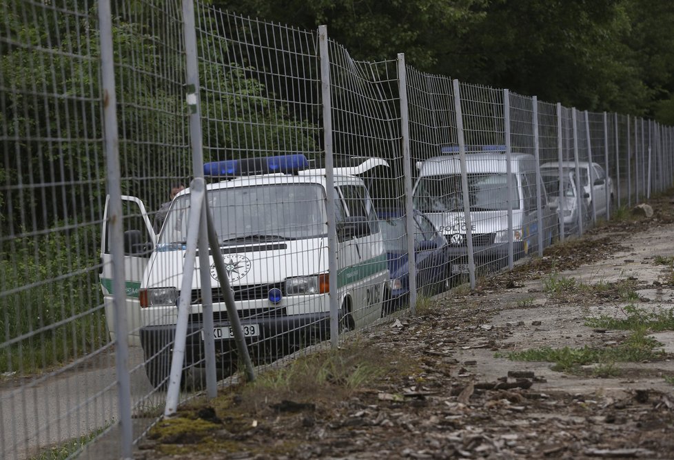 U lesoparku byla spousta policejních vozidel.