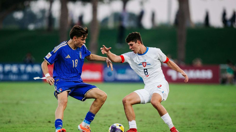 Lukáš Vaněk v zápase s Itálií