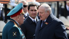 Lukašenko nechyběl 9. května 2023 při oslavách dne vítězství v Moskvě.