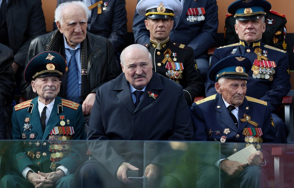 Lukašenko nechyběl 9. května 2023 při oslavách dne vítězství v Moskvě