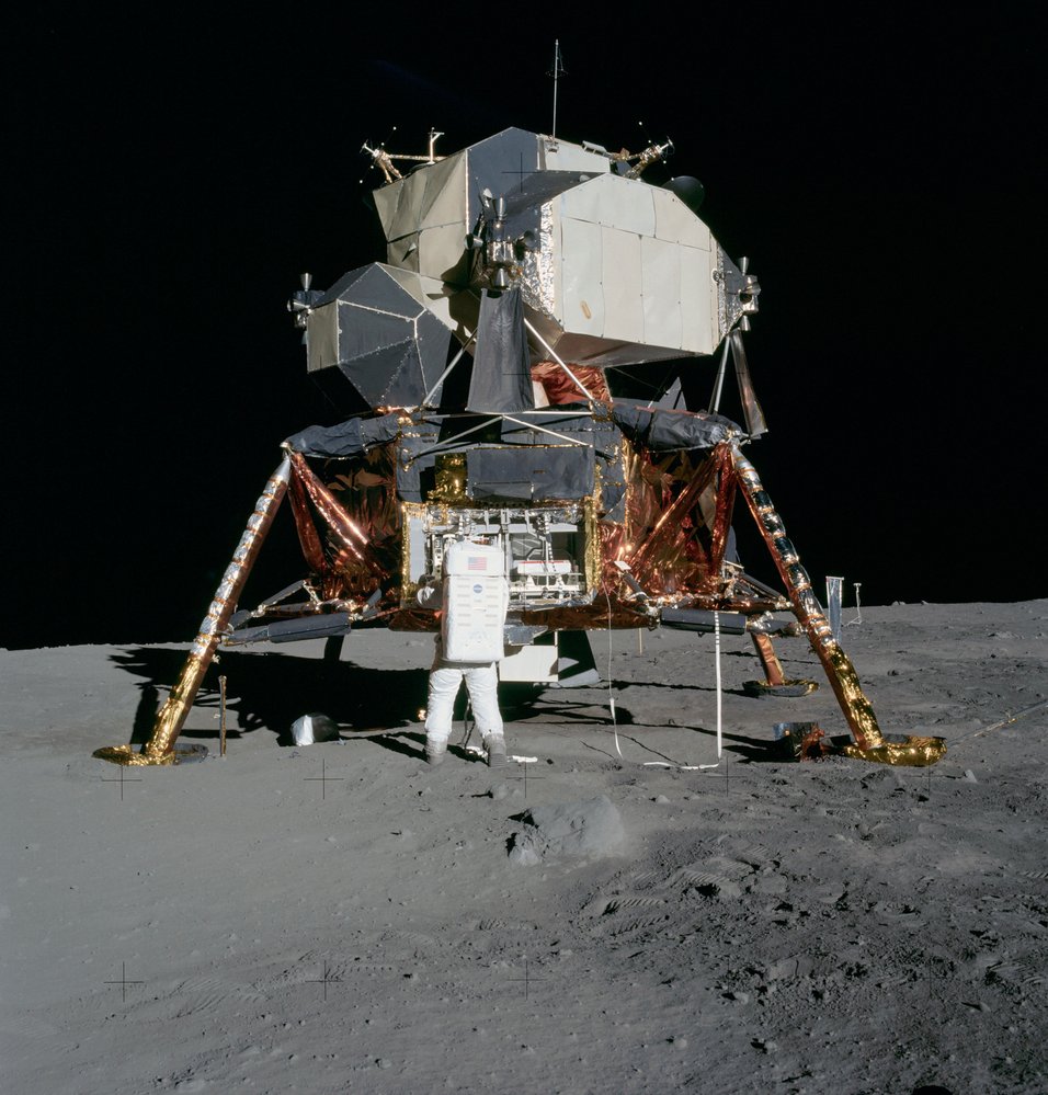 Lunární modul mise Apollo Eagle LM-5 na Měsíci