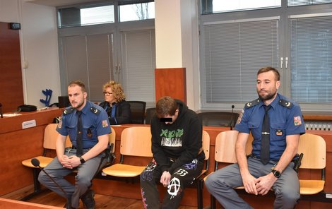 Obviněný Dominik Makovička (uprostřed) se před soudem kál a ronil slzy.