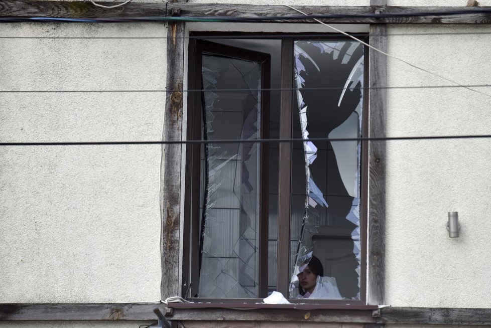 Následky bojů ve městě Zoločiv, Lvovská oblast (14. 6. 2022)