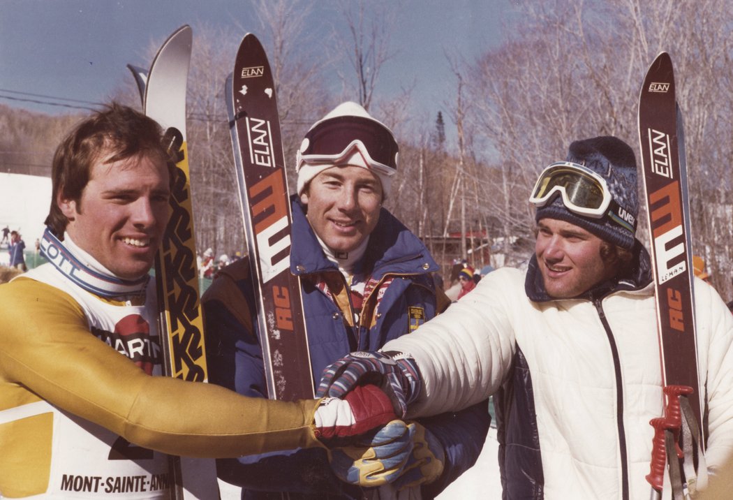 Phil Mahre, Ingmar Stenmark a Bohumír Zeman (3. místo v SP Mont. St. Anne v obřím slalomu)