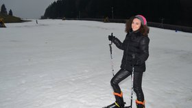 „V sobotu se jezdilo skvěle. V neděli už sníh trochu poodtál, ale i tak byla lyžovačka super,“ řekla nadšená sportovkyně z Krnova.