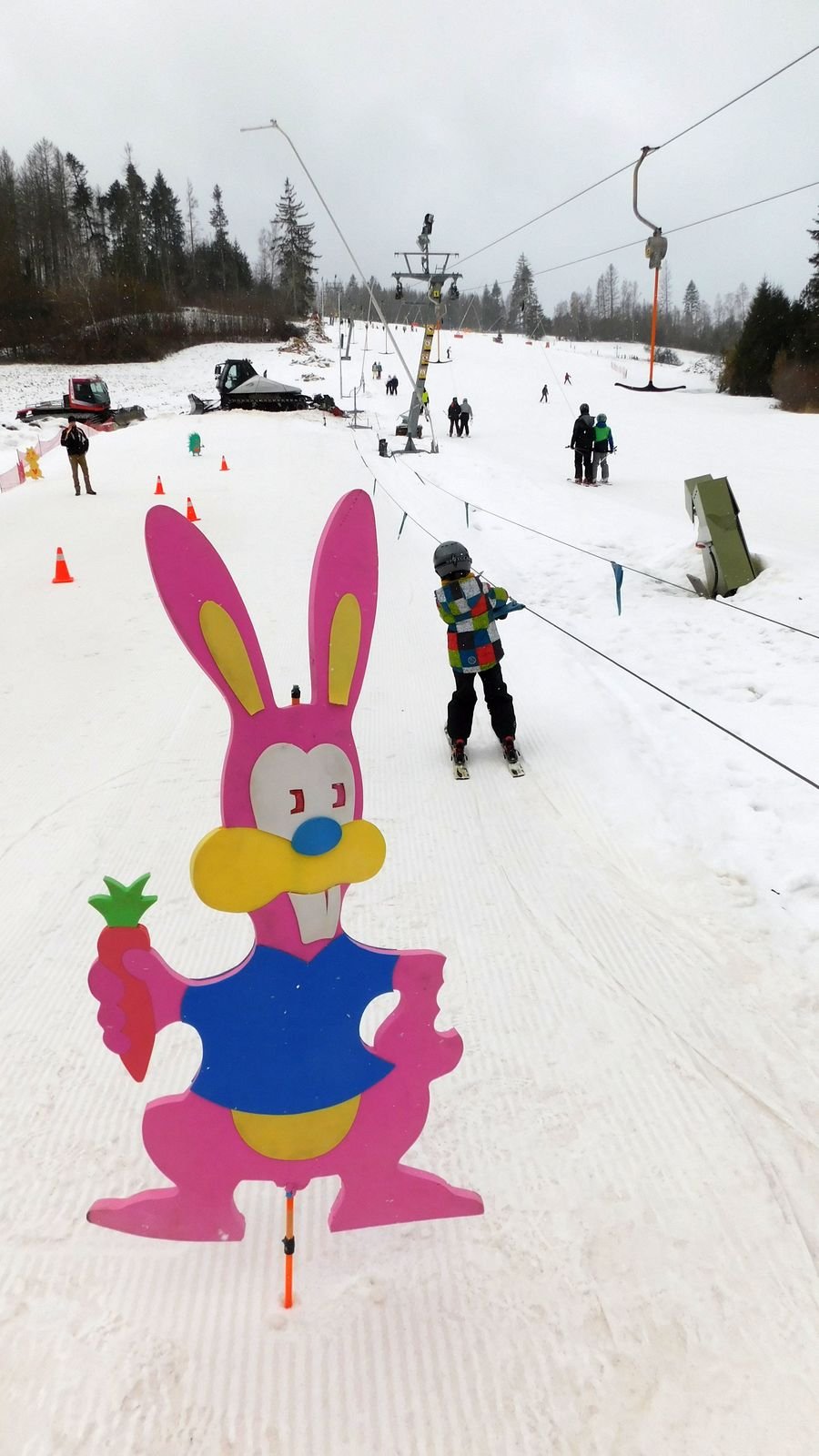 Ve Ski areálu v Hodoníně u Kunštátu bylo od pátečního rána plno. Nechyběli ani školáci z Křtin, kteří se učili lyžařskou abecedu. Rušno je i v dalších třech areálech na jižní Moravě,