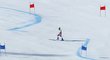 Kritická pasáž na trati superobřího slalomu, po které se řada lyžařů nevešla do branky