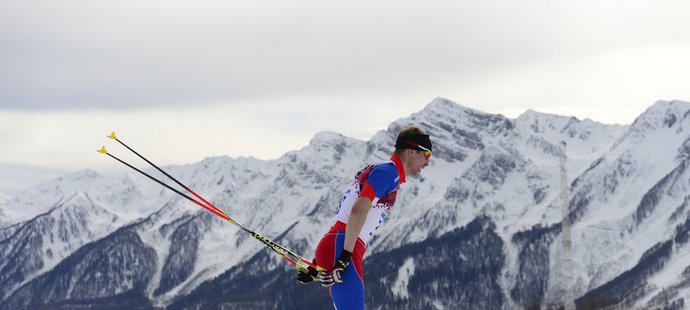 Lukáš Bauer během olympijského závodu na 15 km