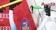 Šárka Strachová se raduje z třetího místa po slalomu v Záhřebu