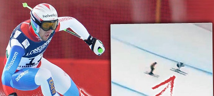 Švýcarský lyžař Sandro Viletta měl štěstí. Na trati se při mistrovství světa jen těsně vyhnul pořadateli.
