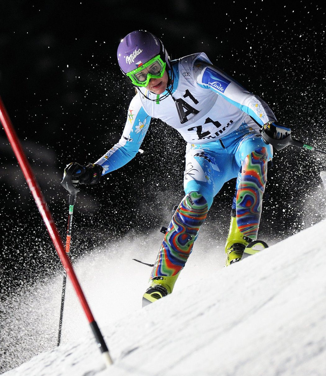 Šárka Záhrobská při slalomu ve Flachau