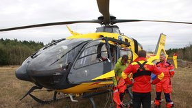 Výcvik letecké záchranné služby soukromé firmy Alfa-helicopter v Děčíně v loňském létě