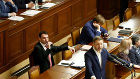 Petr Macinka a Vít Rakušan ve Sněmovně (27. 1. 2026)