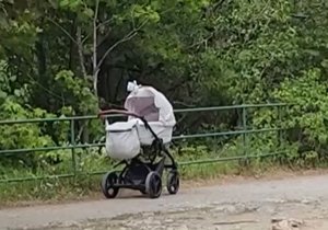 Policie na místě zajišťovala důkazy. Mezi nimi byl i kočárek...