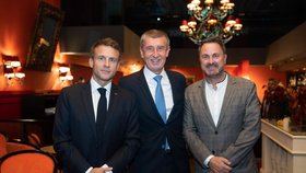 Expremiér Andrej Babiš (ANOú se setkal s francouzským prezidentem Emmanuelem Macronem (7.10.2022)