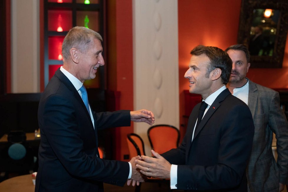 Expremiér Andrej Babiš (ANOú se setkal s francouzským prezidentem Emmanuelem Macronem (7.10.2022)