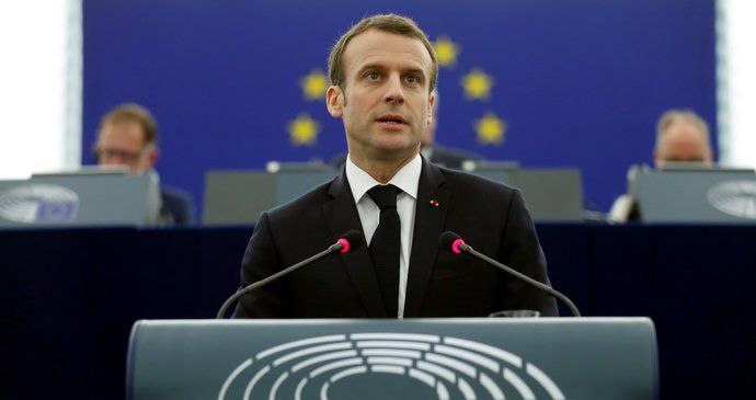 Emmanuel Macron, francouzský prezident, vystoupil se svým projevem v europarlamentu. (17.4.2018)