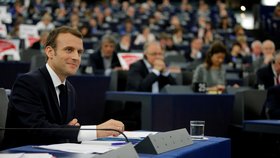 Emmanuel Macron, francouzský prezident, vystoupil se svým projevem v europarlamentu. (17.4.2018)