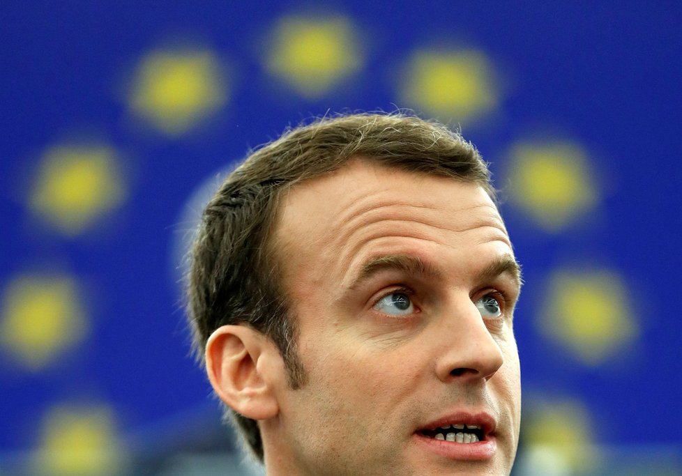 Emmanuel Macron, francouzský prezident, vystoupil se svým projevem v europarlamentu. (17. 4. 2018)