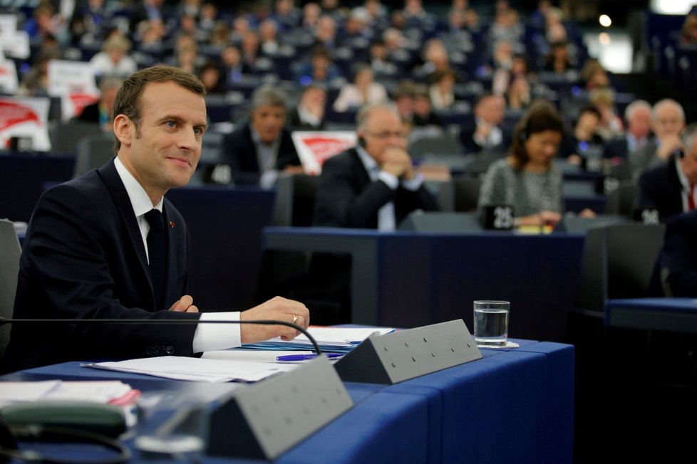 Emmanuel Macron, francouzský prezident, vystoupil se svým projevem v europarlamentu. (17. 4. 2018)