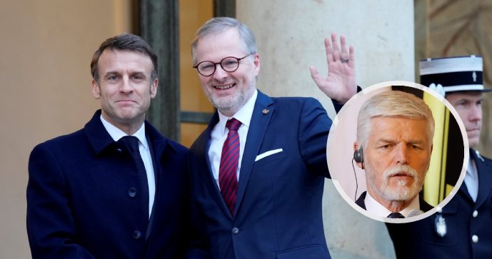 Francouzský prezident Macron bude v úterý jednat v Praze s Pavlem i Fialou (1.3.2024)