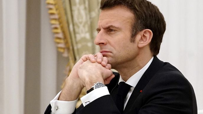 Francouzský prezident Emmanuel Macron (7. 2. 2022)