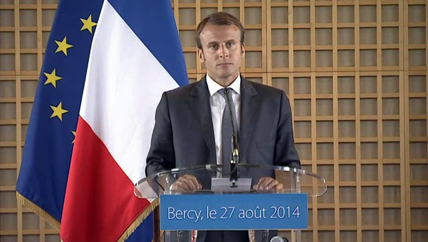 Emmanuel Macron coby ministr ekonomiky, srpen 2014.