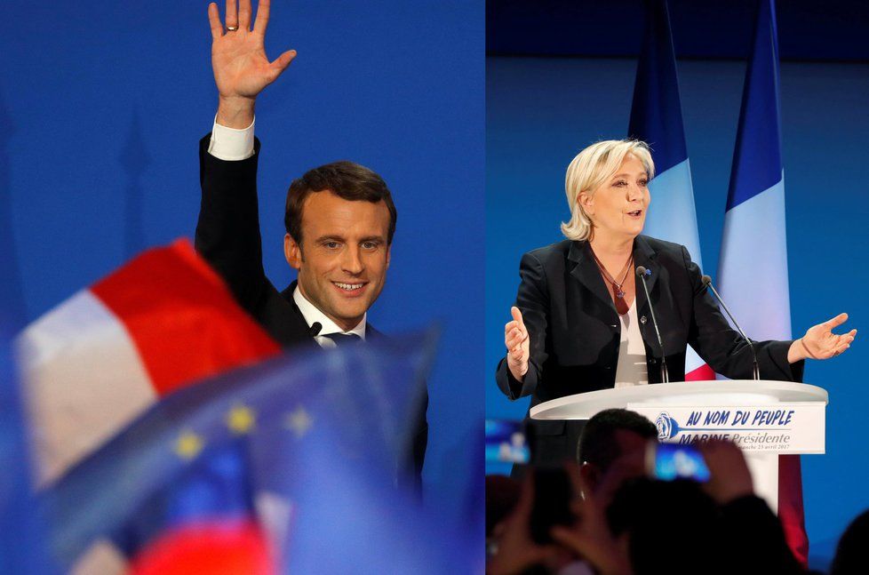 Emmanuel Macron a Marine Le Penová postoupili do druhého kola prezidentských voleb ve Francii.