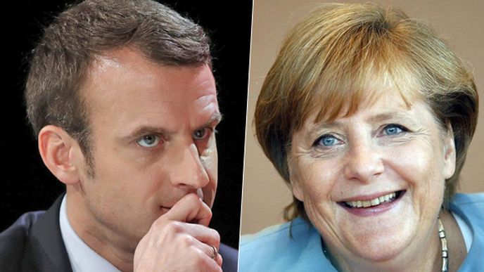 Kandidát na prezidenta Francie Macron se sejde s Merkelovou