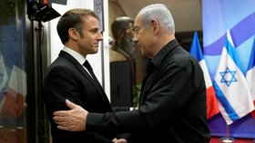 Emmanuel Macron a Benjamin Netanjahu. (24. 10. 2023)