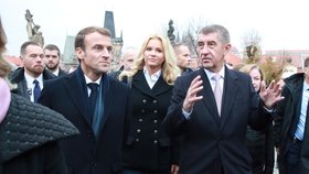 Babiš vzal Macrona také na Karlův most (27.10.2018)