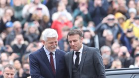 Emmanuel Macron na návštěvě Prahy. (5. 2. 2024)
