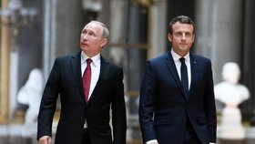 Emmanuel Macron s ruským prezidentem Vladimirem Putinem