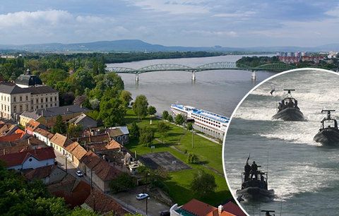 Maďarskou hranici střeží před migranty vojenská loď. Doplout může až na Slovensko