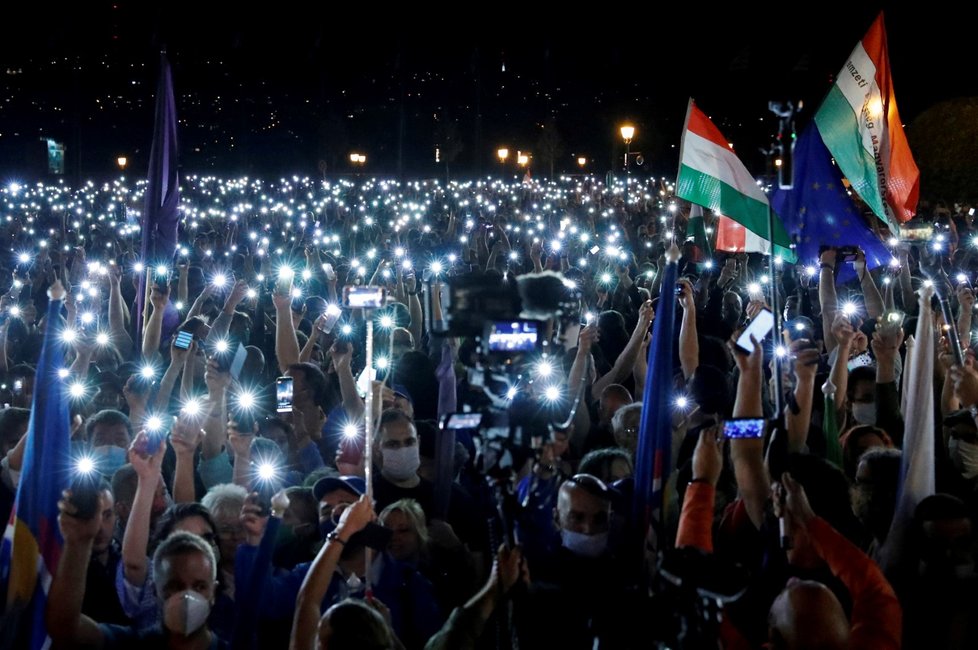Pochod za svobodu maďarských médií.