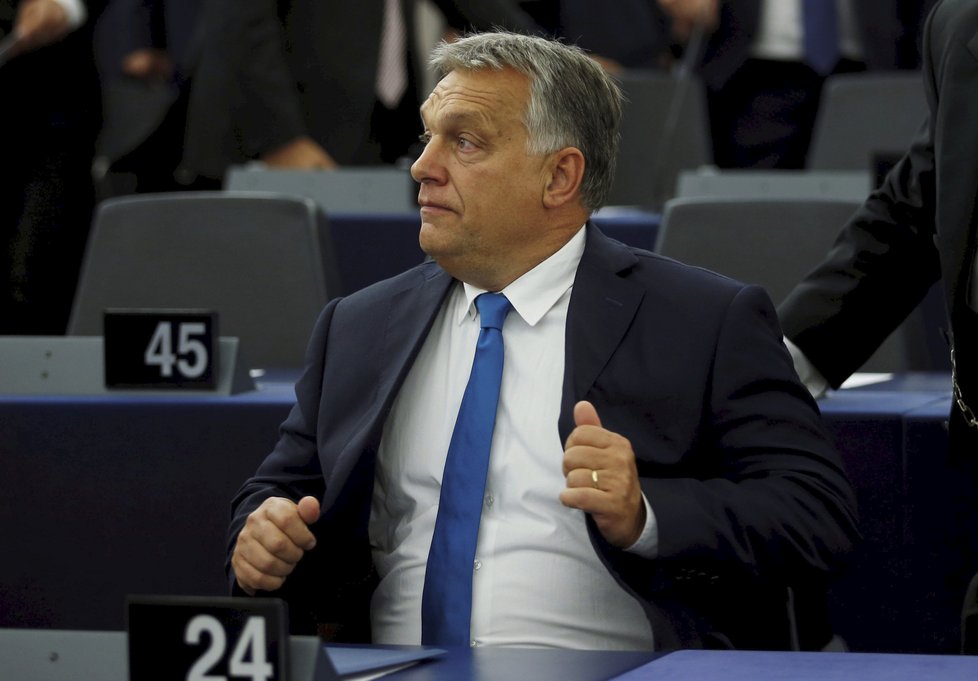 Maďarský premiér Viktor Orbán byl kvůli možnému uvalení sankcí před Evropským parlamentem na slyšení (11. 9. 2018)