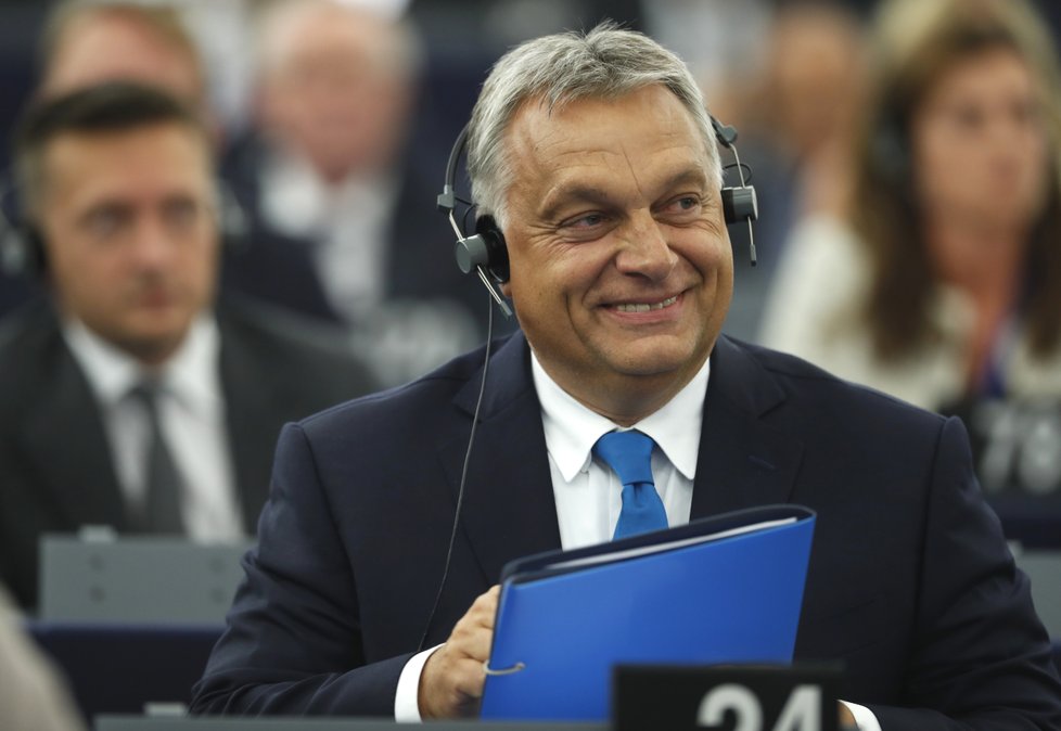 Maďarský premiér Viktor Orbán byl kvůli možnému uvalení sankcí před Evropským parlamentem na slyšení (11. 9. 2018).