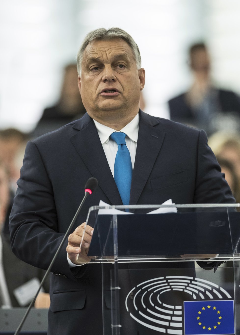 Maďarský premiér Viktor Orbán byl kvůli možnému uvalení sankcí před Evropským parlamentem na slyšení (11.9 2018)