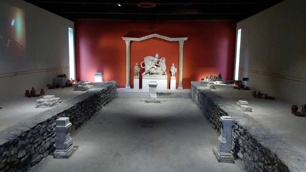 Rekonstrukce jednoho z římských objektů v archeologikcém parku Aquincum