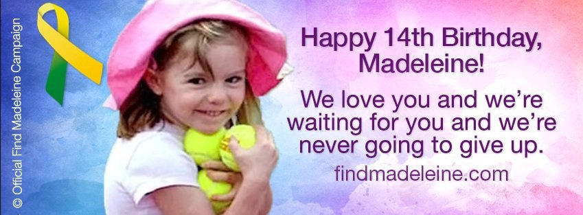 Rodiče poslali ztracené Maddie přání k narozeninám.