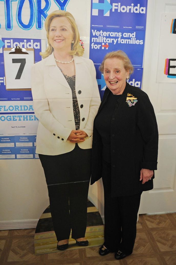 The former Secretary of State Madeleine Albright campaigns for Democratic Presidential Candidate Hillary Clinton