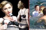 Madonna se klidně svléká na jevišti, s rodinou je ale oblečená od hlavy až k patě i ve vodě.